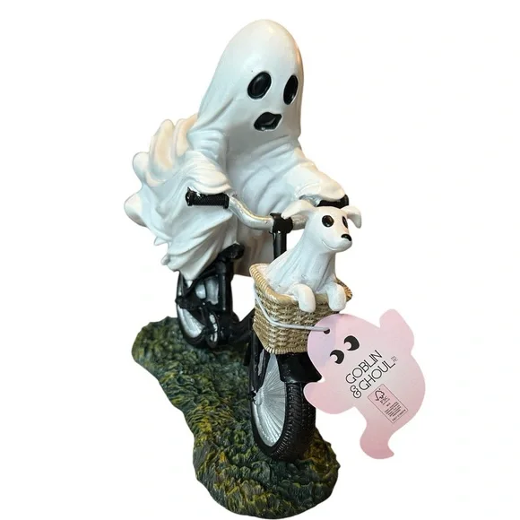 NWT Viral Ghost and Dog Bicycle Figurine - Picture 2 of 4